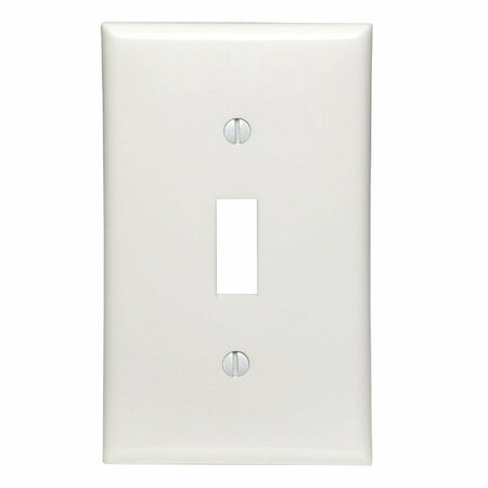 LEVITON 1-Gang Thermoplastic Nylon Toggle Switch Wall Plate, White 022-80701-00W